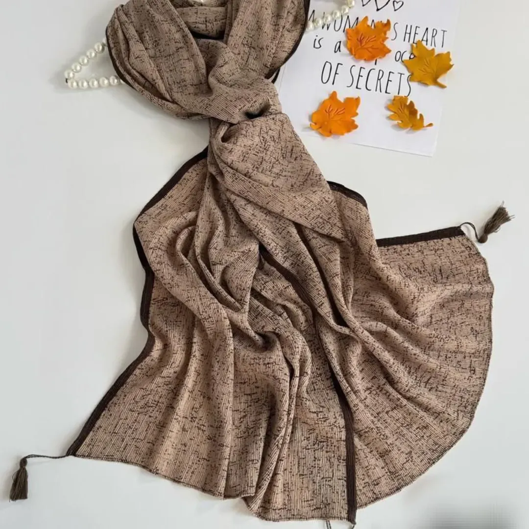 شال پلیسه طرح وارداتی منگوله دار 1404